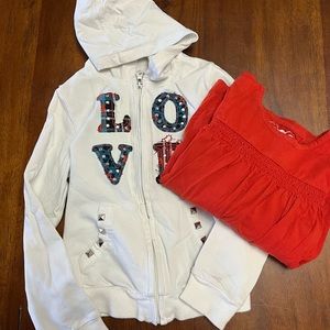 Children’s Place “Love Rocks” Sweatshirt and shirt lot - Size 5/6